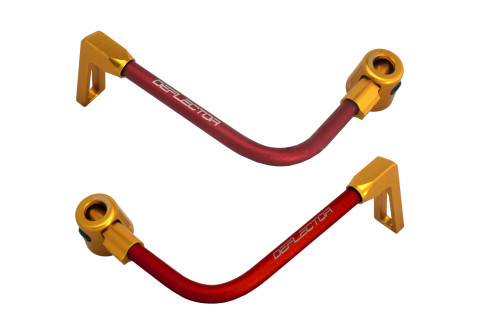 Lever guard ACCOSSATO DE003 with red hose and joint right + left , aluminium