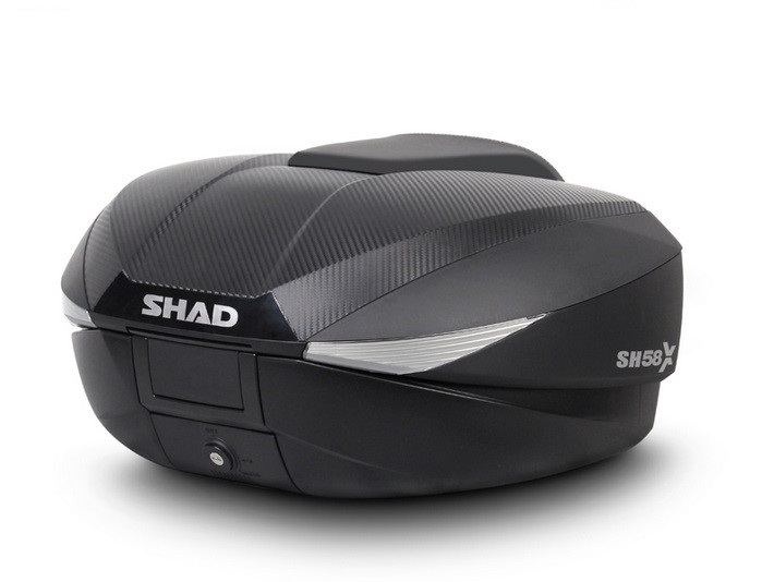 Top case SHAD SH58X D0B58206B Carbon (expandable concept) with PREMIUM lock and backrest