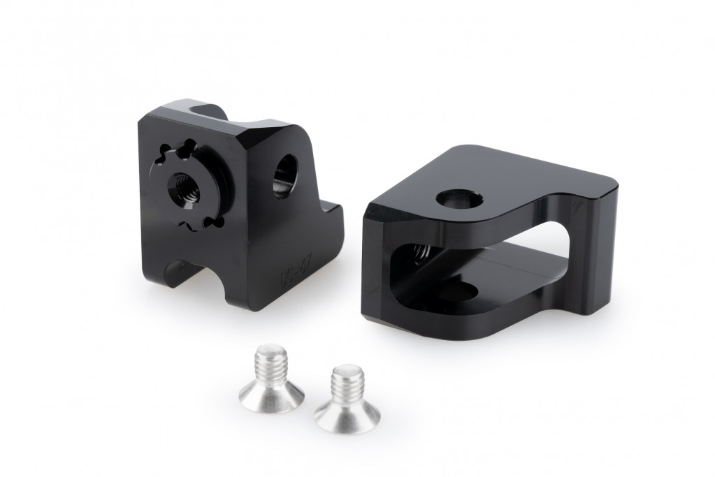Footpeg adapters PUIG 20387N adjustable Crni