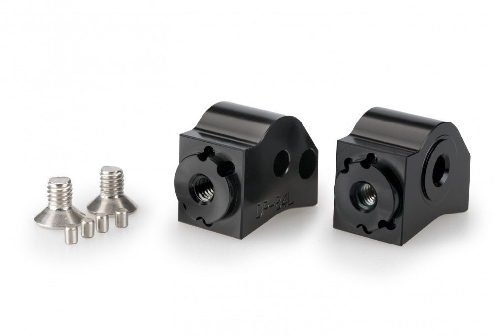 Footpeg adapters PUIG 21233N adjustable Crni for HONDA NT 1100 2022-2026