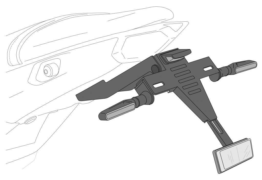 Adjustable license support PUIG 21937N Crni