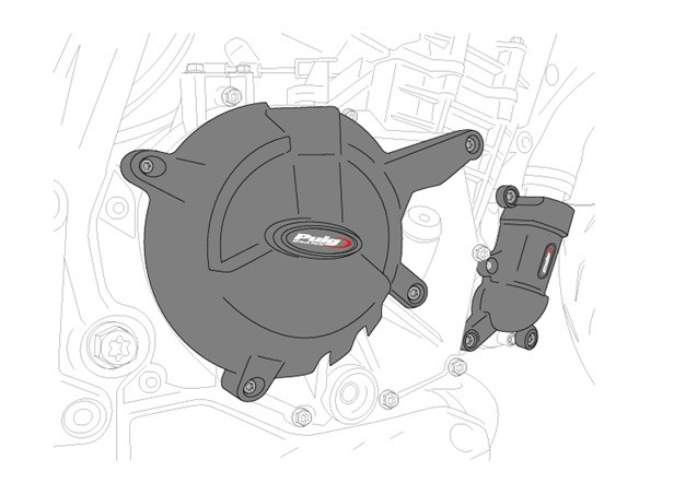 Engine protective covers PUIG 22347N Crni included 3 covers