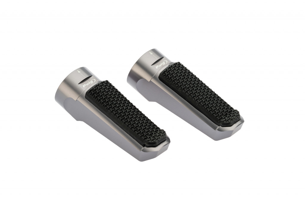 Footpegs without adapters PUIG SPORT 7318Y titan with rubber