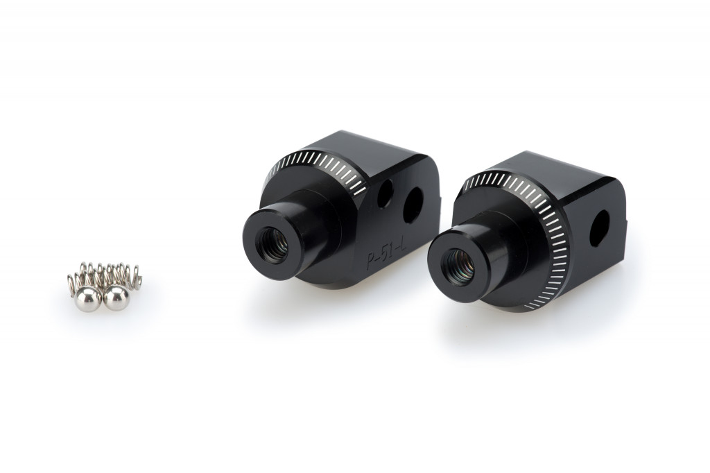 Footpeg adapters PUIG 9520N Crni for KTM Duke 390 2017-2023, KTM Duke 125 2011-2023