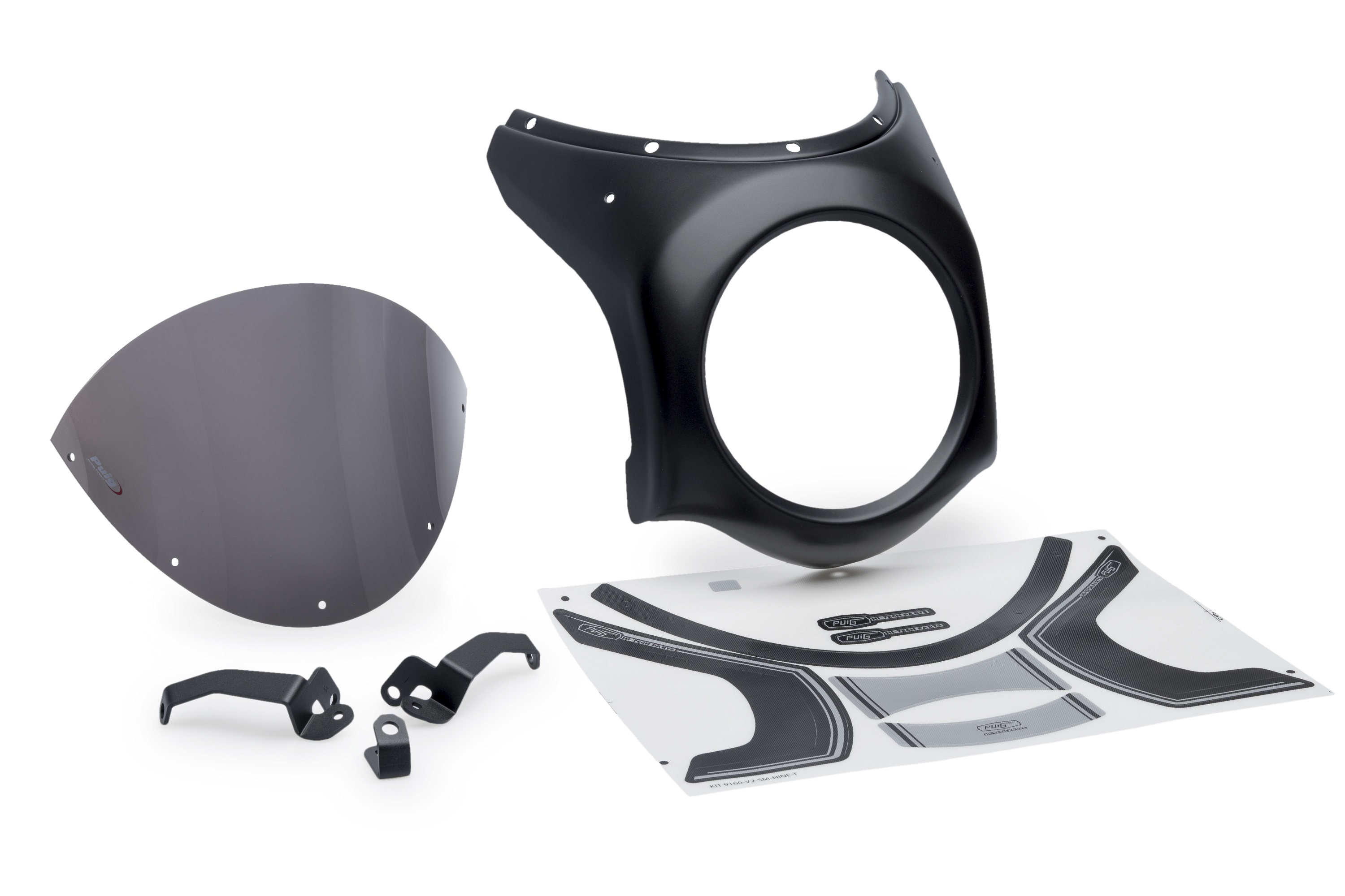 Semifairing PUIG RETRO 21961F dark smoke black housing