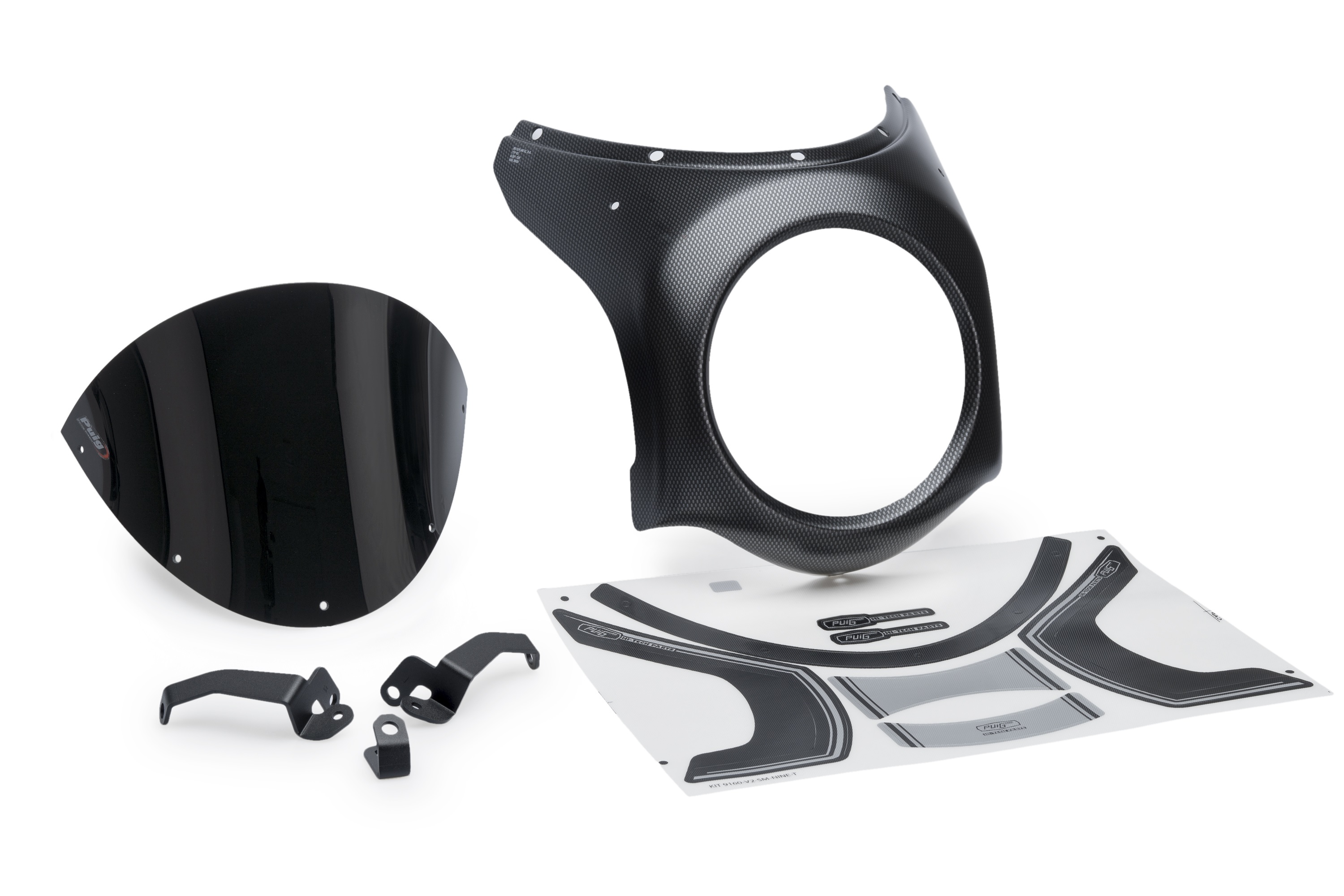 Semifairing PUIG RETRO 21962N Crni carbon liquid housing