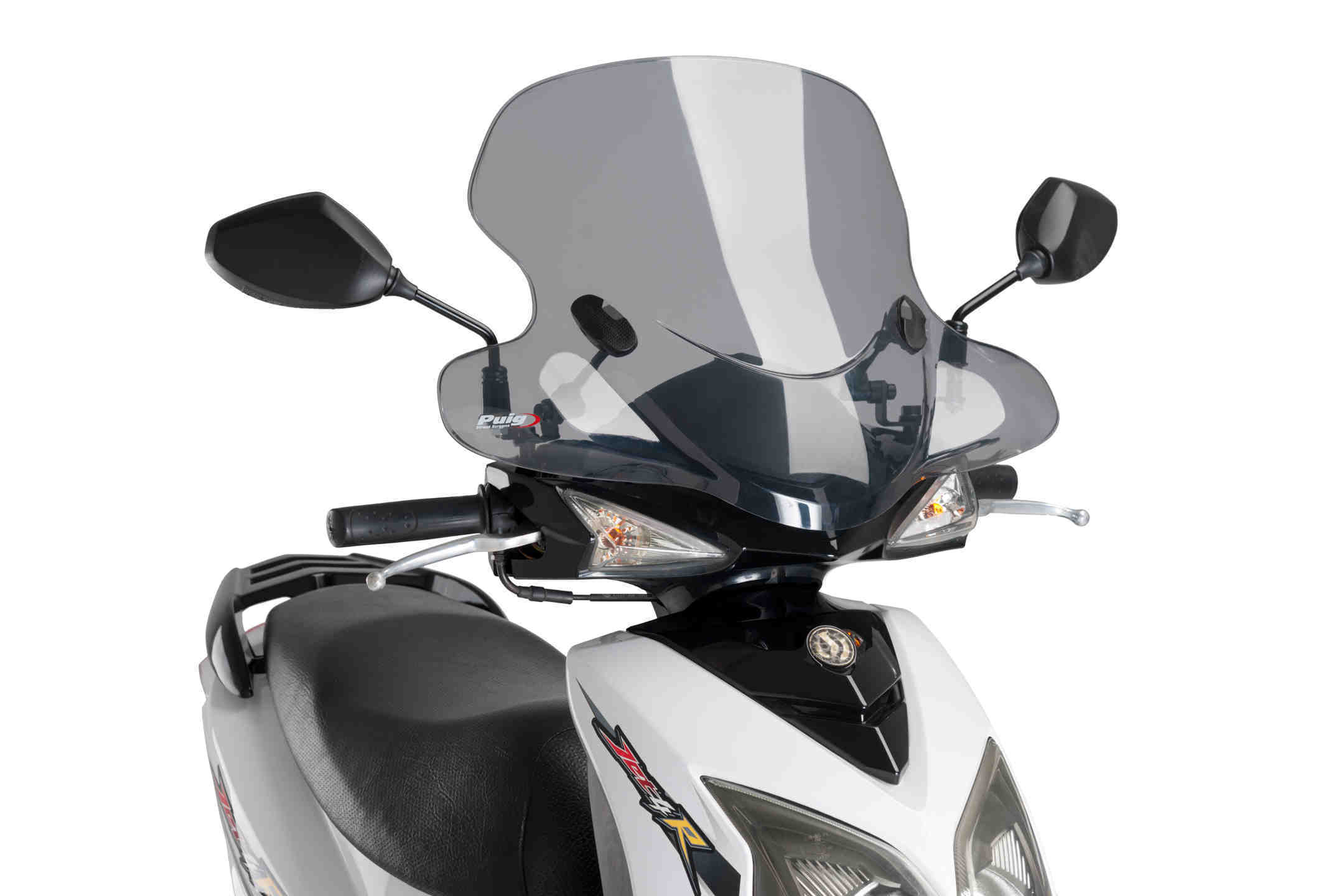 Windshield PUIG CITY TOURING 7677H smoke for SYM Jet4 50 2010-2021, SYM Jet4 125 2010-2020