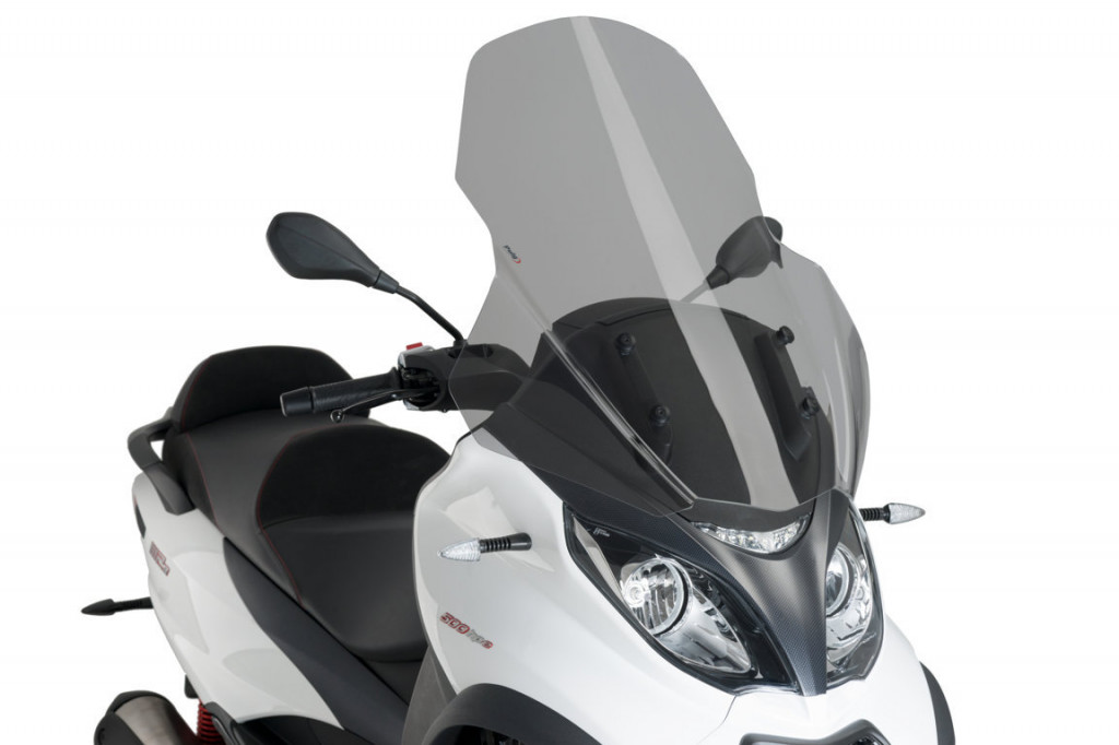 Windshield PUIG V-TECH LINE TOURING 1666H smoke for PIAGGIO/VESPA MP3 300 2018-2023