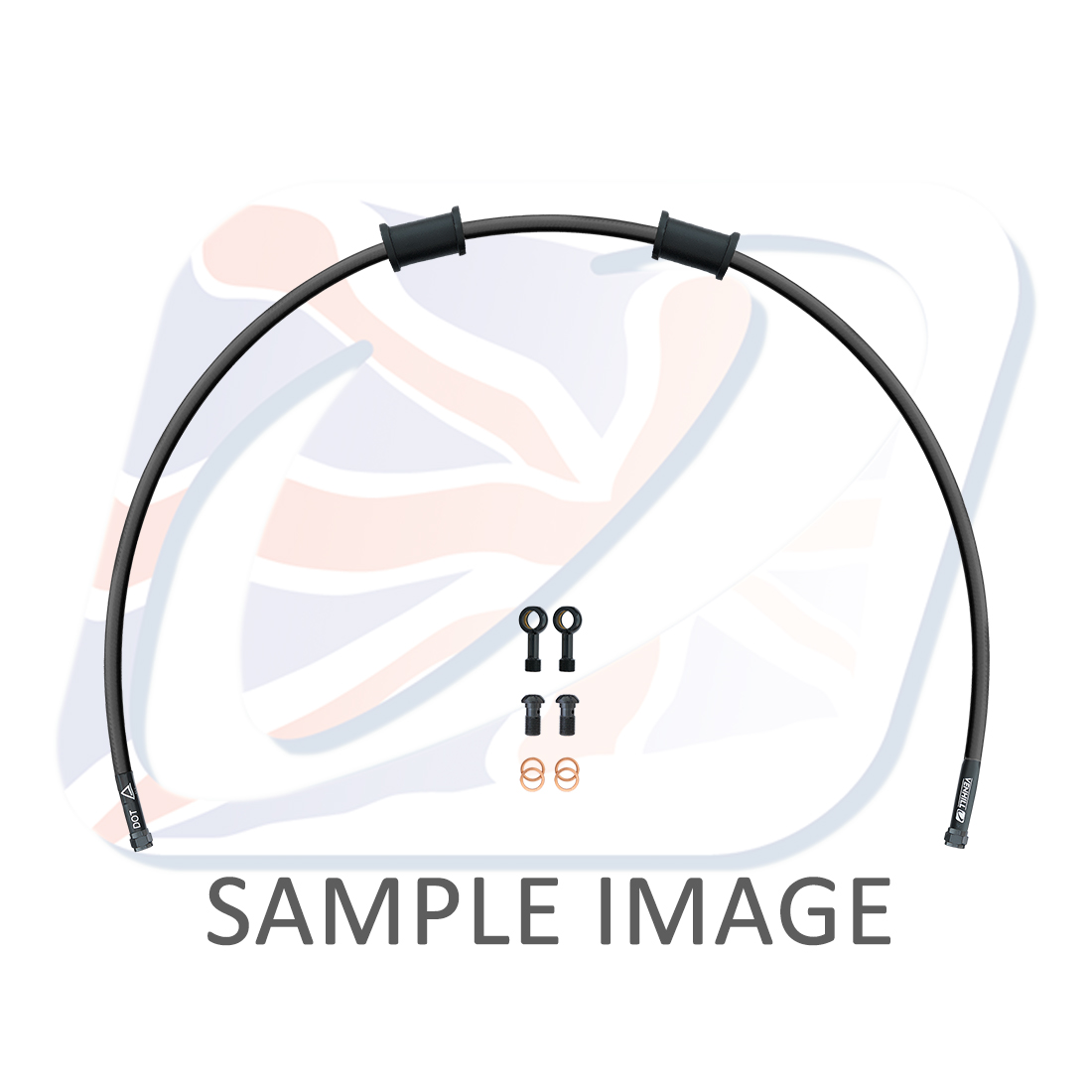 Rear brake hose kit Venhill POWERHOSEPLUS HON-10004RB-BK (1 hose in kit) Black hoses, black fittings