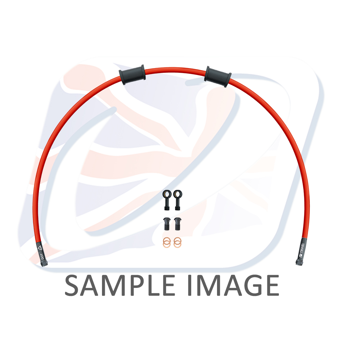 Rear brake hose kit Venhill POWERHOSEPLUS HON-10004RB-RD (1 hose in kit) Red hoses, black fittings