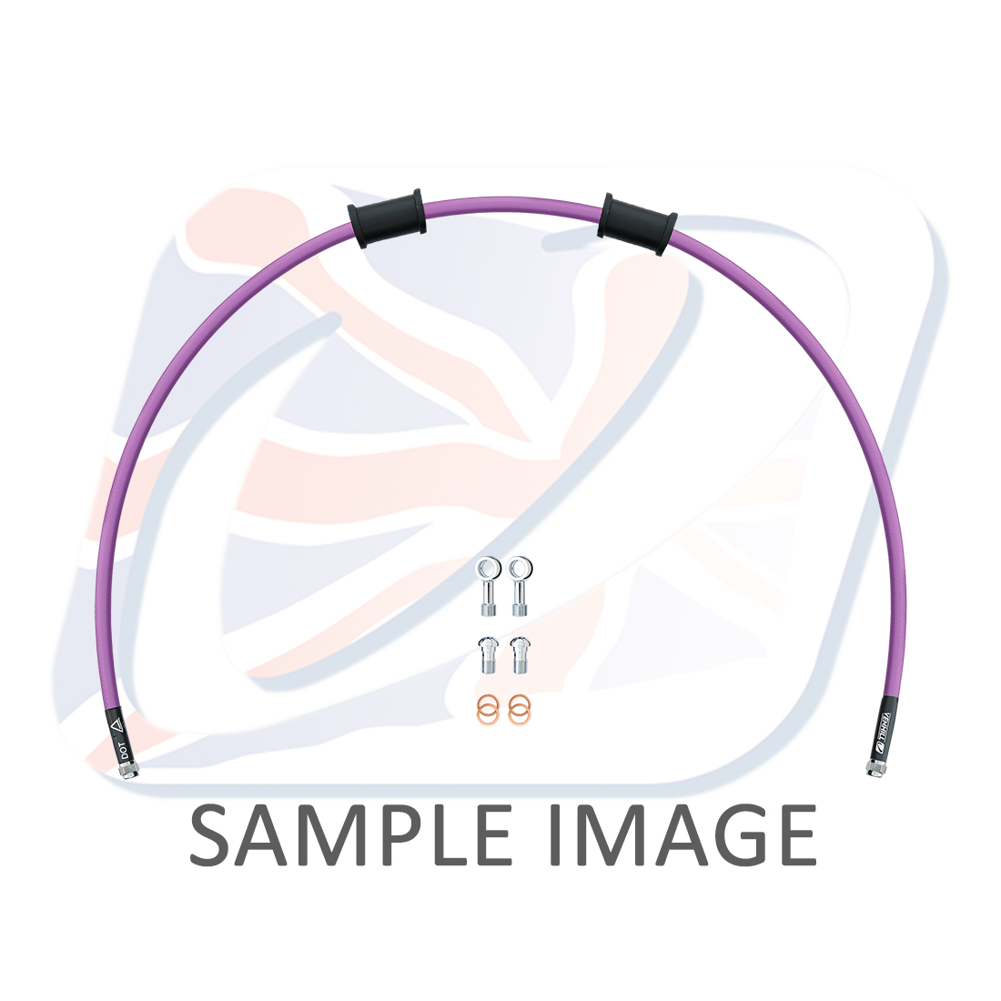 Rear brake hose kit Venhill POWERHOSEPLUS YAM-6005R-PU (1 hose in kit) Purple hoses, chromed fittings