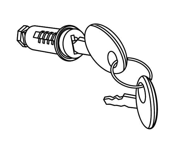 Key + lock kit SHAD 201722R for SH23, SH26, SH29, SH33, SH34, SH39, SH40, SH44, SH45, SH46, SH47 and TR41