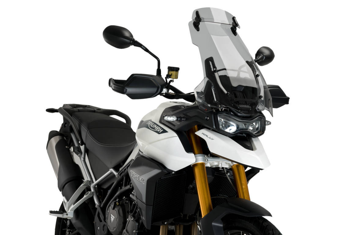 Windscreen PUIG TOURING WITH VISOR 20376H smoke for TRIUMPH Tiger 900 2020, TRIUMPH Tiger 850 Sport 2020-2024
