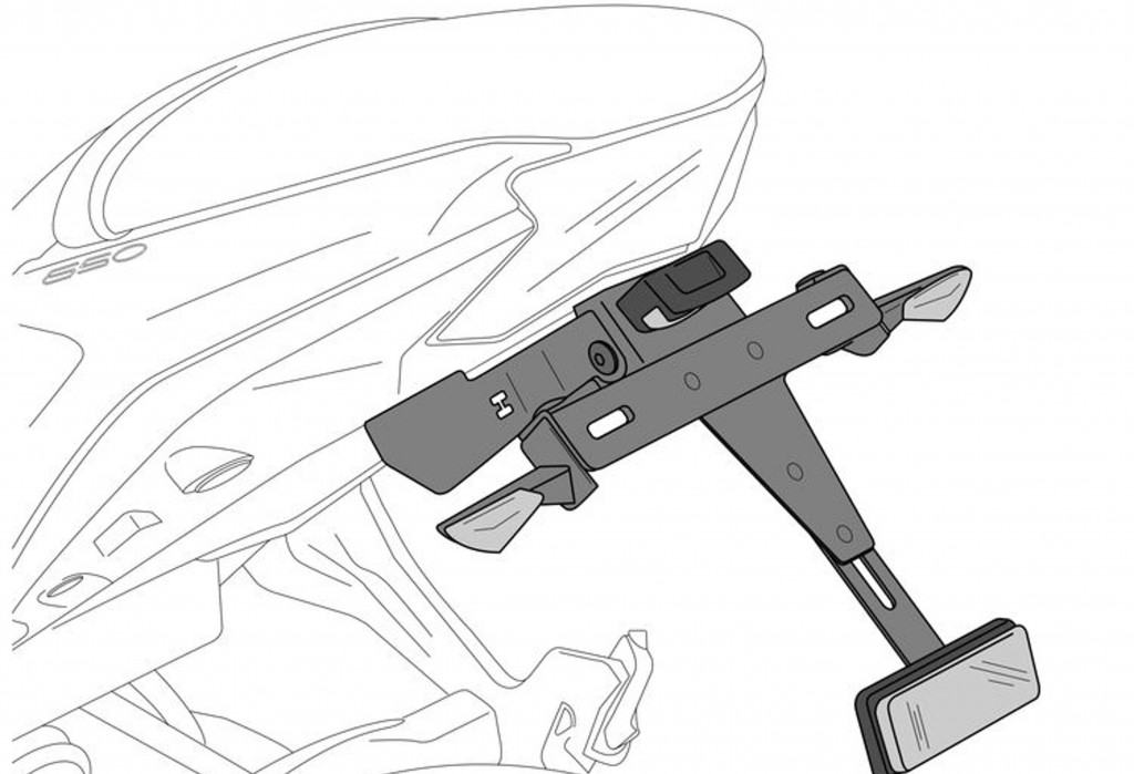 Adjustable license support PUIG 20605N Crni