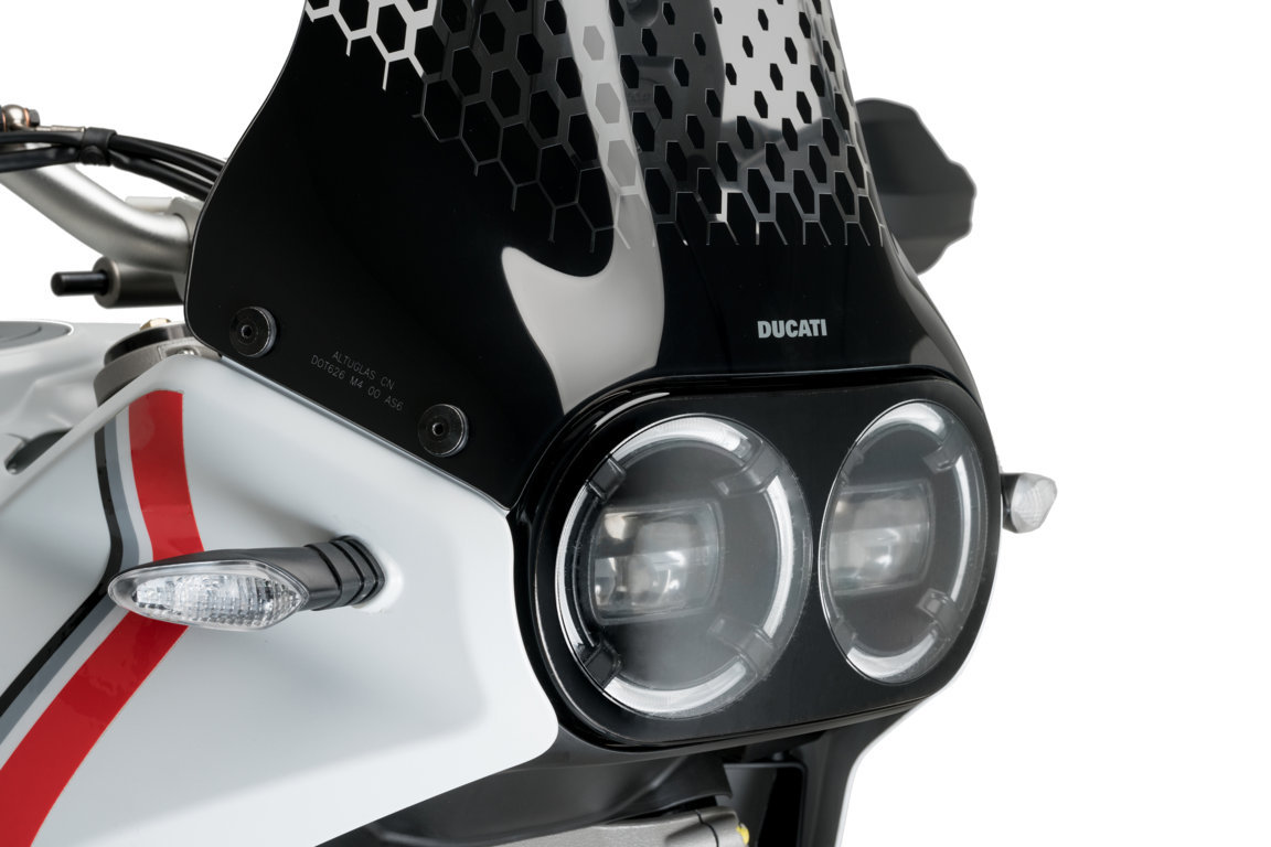 Adhere headlight protector PUIG 21439W transparent for DUCATI Desert X 950 2022-2026, DUCATI Desert X Rally 950 2024-2025