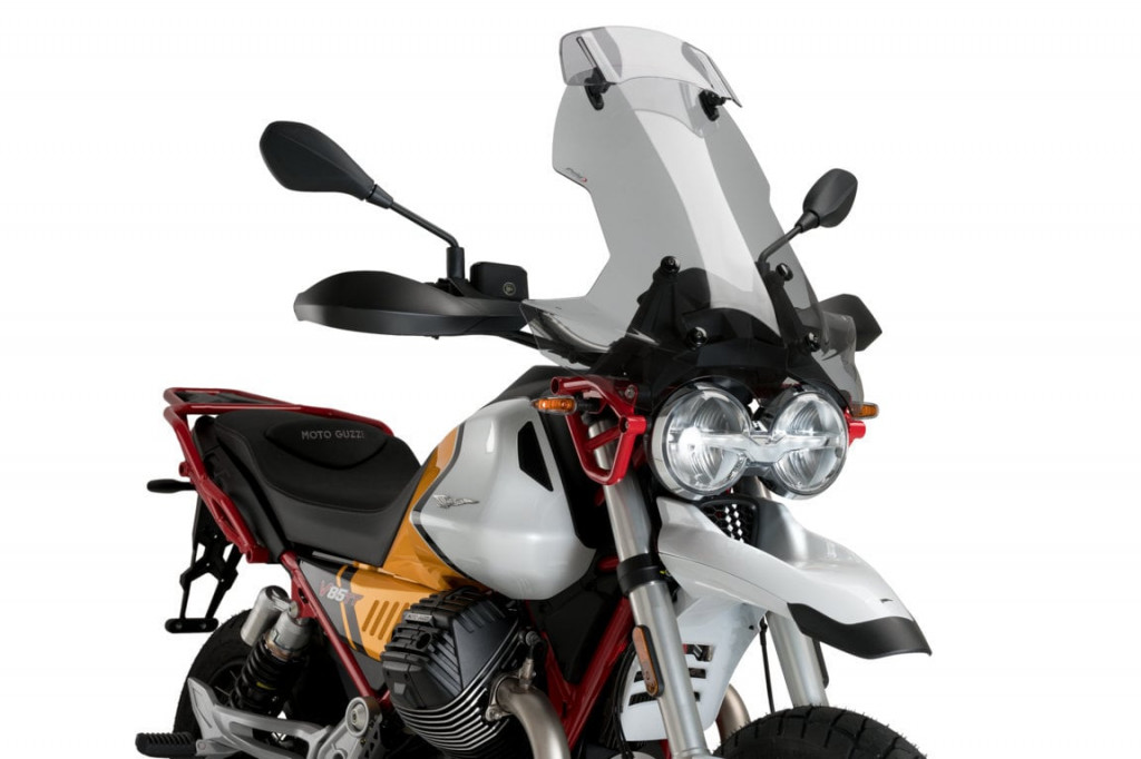 Windscreen PUIG TOURING WITH VISOR 21442H smoke for MOTO GUZZI V 85 TT 850 / Travel 2019-2023