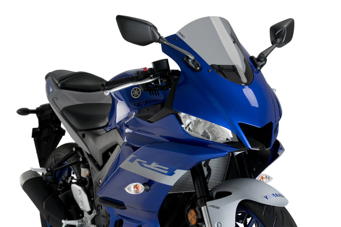 Windscreen PUIG R-RACER 3737H smoke for YAMAHA YZF-R3 2019-2024