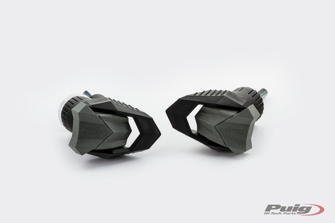 Frame sliders PUIG R19 3885N black with grey rubber