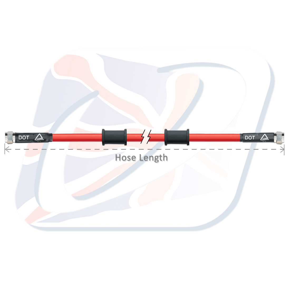 Brake hose Venhill POWERHOSEPLUS 3H0375-RD 375mm Crven