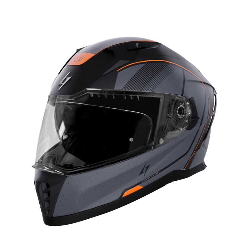 Full face helmet STORMER BLASTER TRON neon, orange, metal matt XS