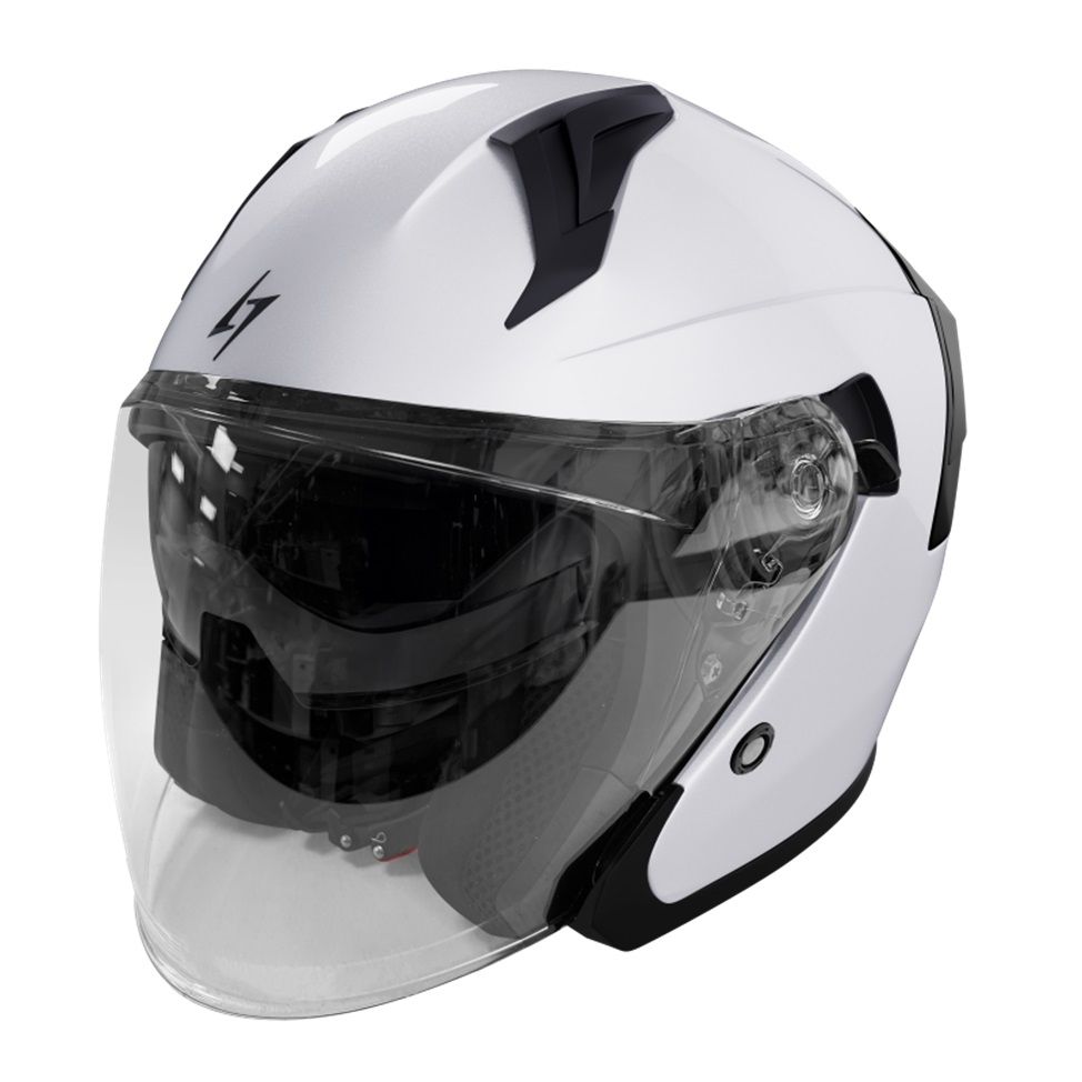 Open face helmet STORMER RUN white pearly S