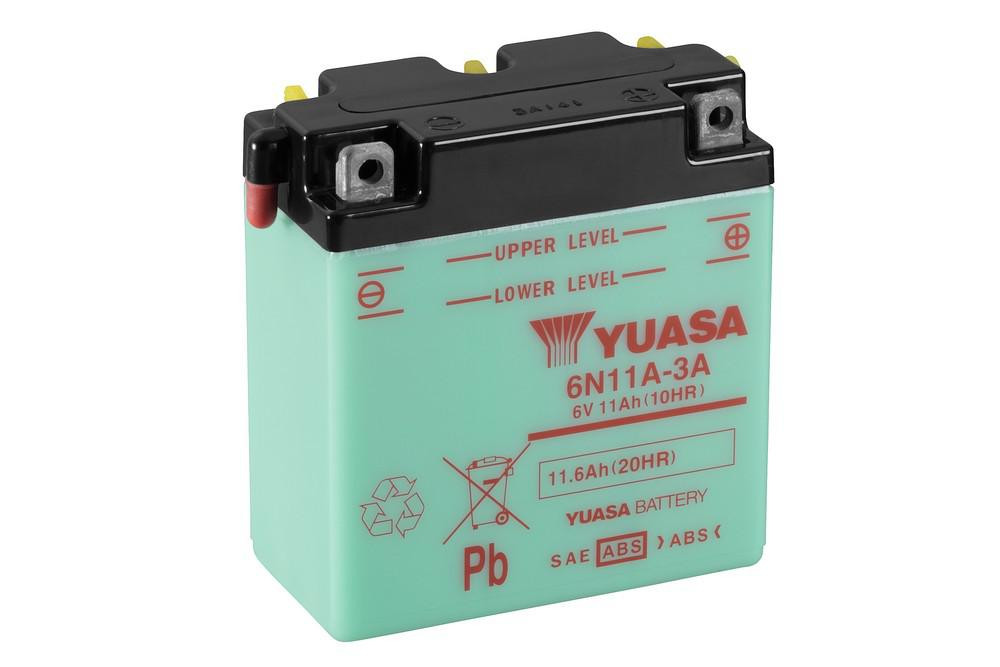 Conventional 6V battery with acid YUASA 6N11A-3A
