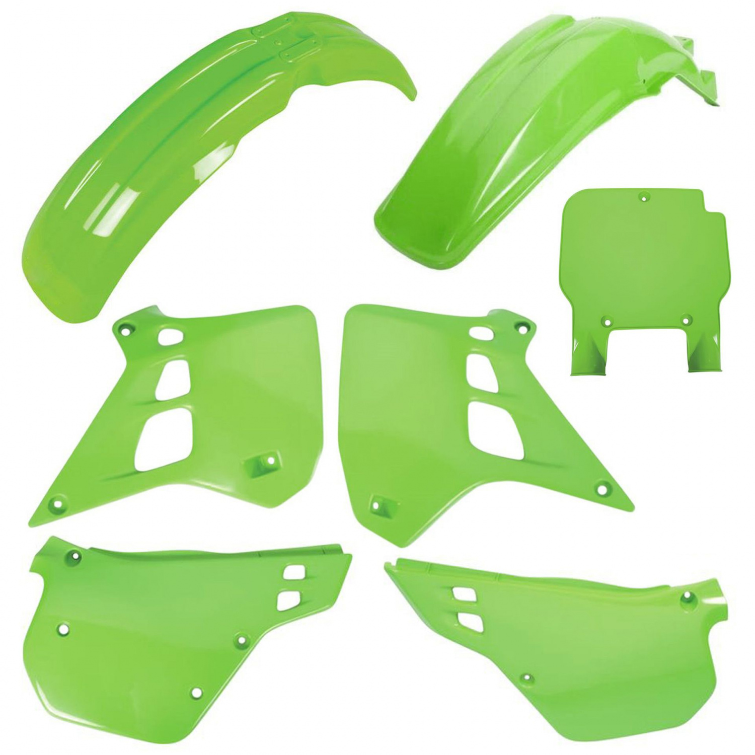Plastic body kit POLISPORT 91335 OEM color for KAWASAKI KX 125 1990-1991