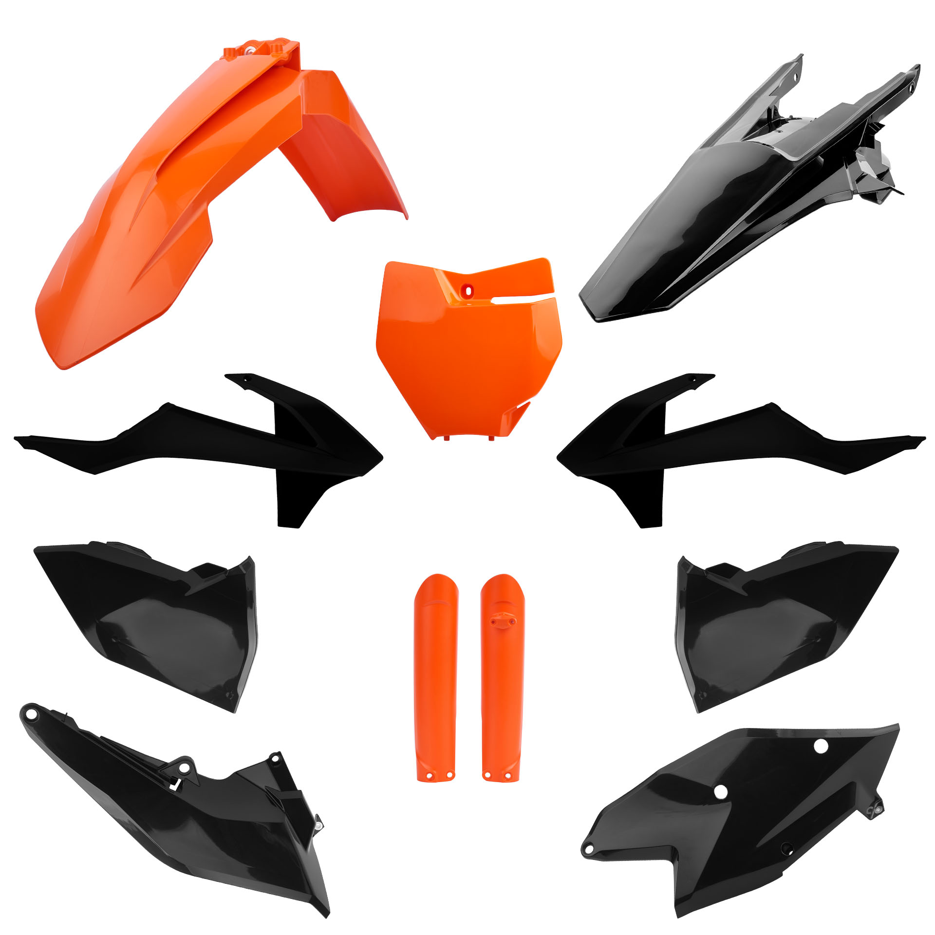 Plastic body kit POLISPORT 91457 Orange KTM 16/black