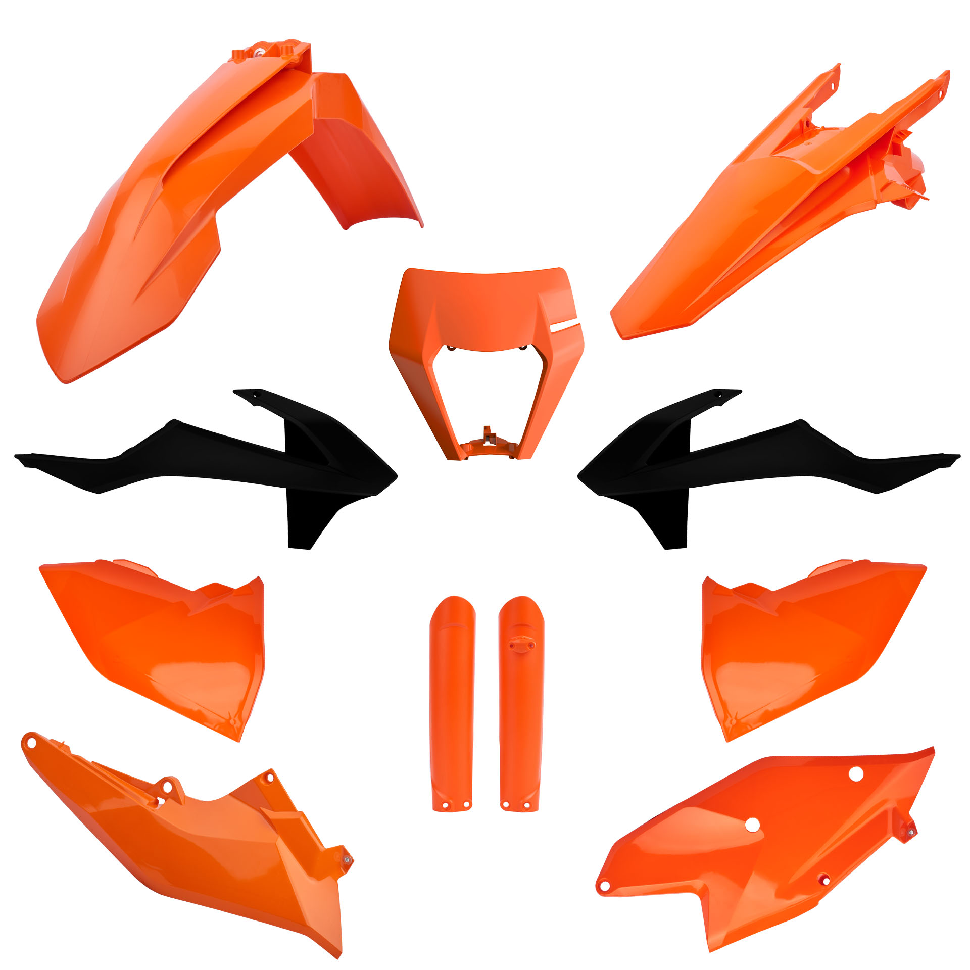 Plastic body kit POLISPORT 91469 OEM color 17 for KTM XC-W 125 2017-2019, KTM XC-W 300 2017-2019