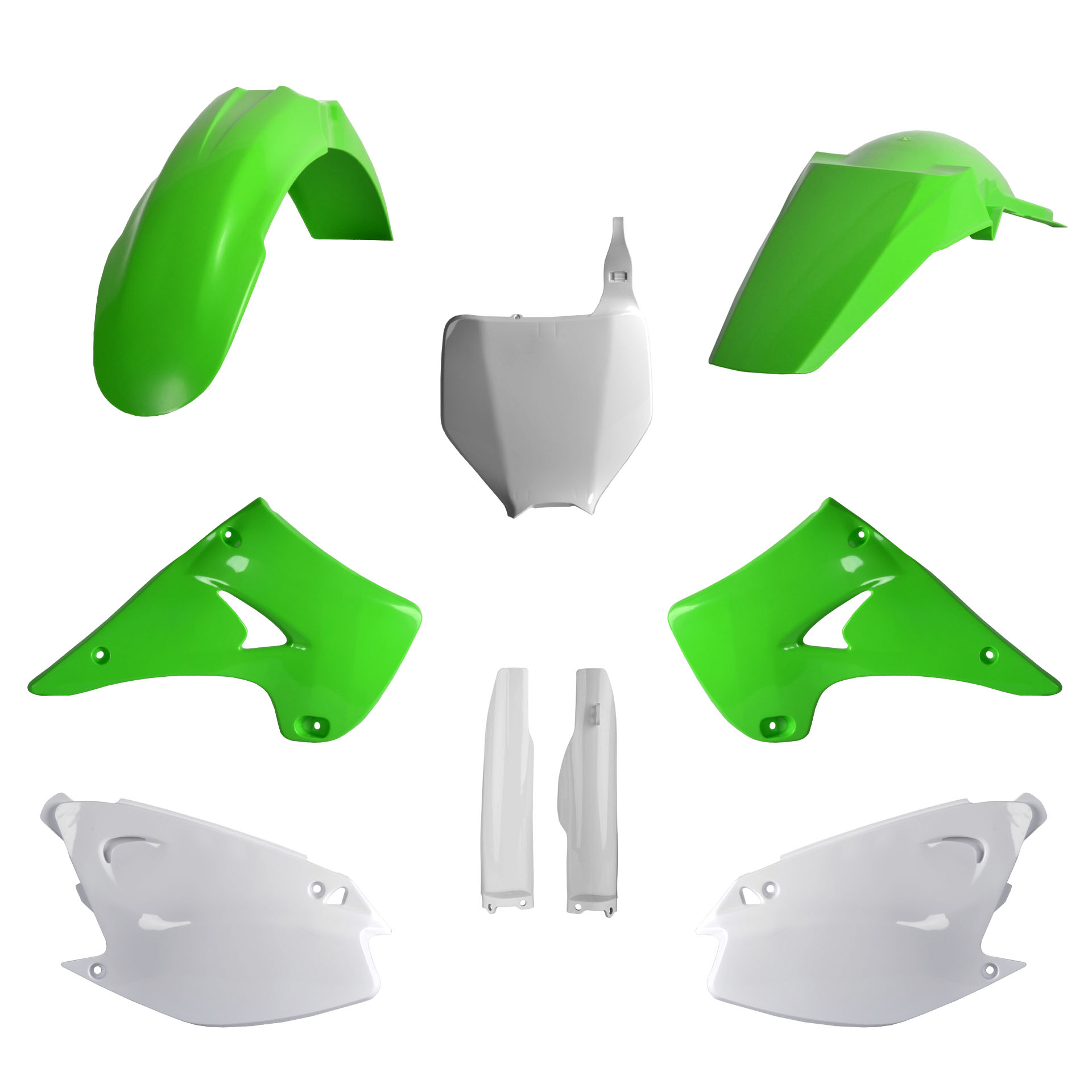Plastic body kit POLISPORT 91480 OEM Color for KAWASAKI KX 125 2004-2008, KAWASAKI KX 250 2T 2004-2008