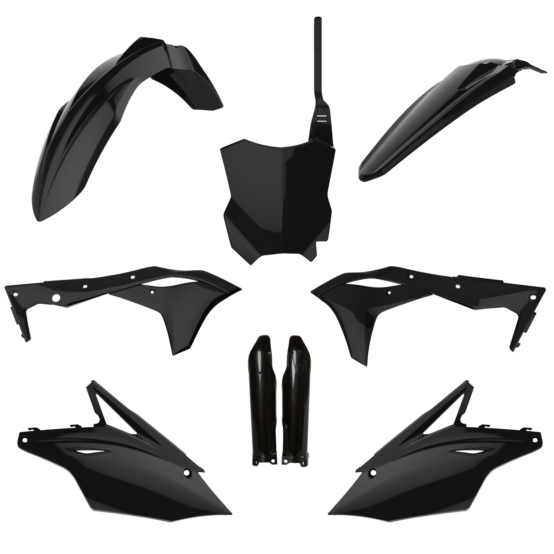 Plastic body kit POLISPORT 91491 Crni for KAWASAKI KX 250 (F) 4T 2017-2020