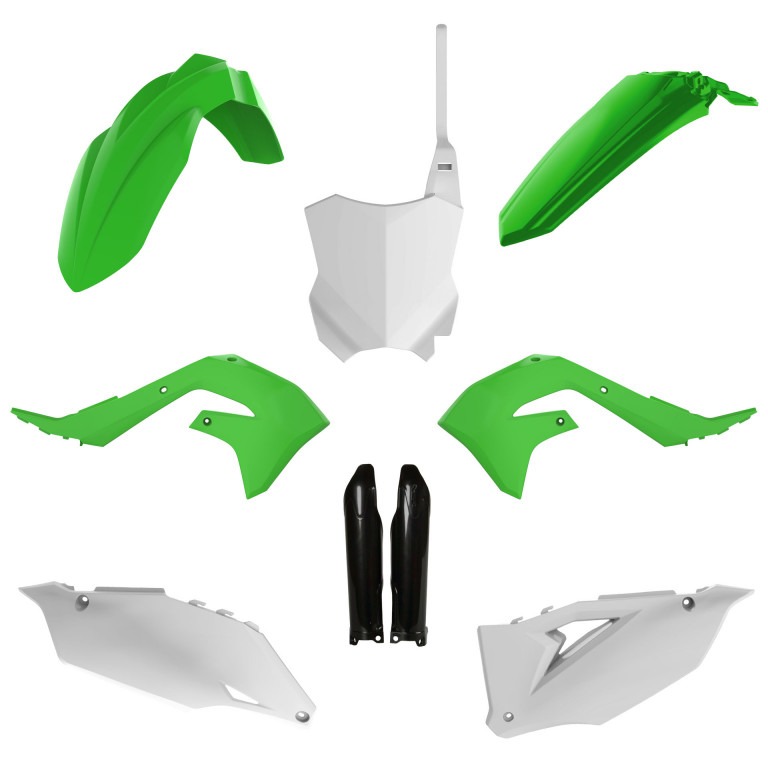 Plastic body kit POLISPORT 91495 OEM color 19 for KAWASAKI KX 250 (F) 4T 2021-2024, KAWASAKI KX 450 (F) 2019-2023