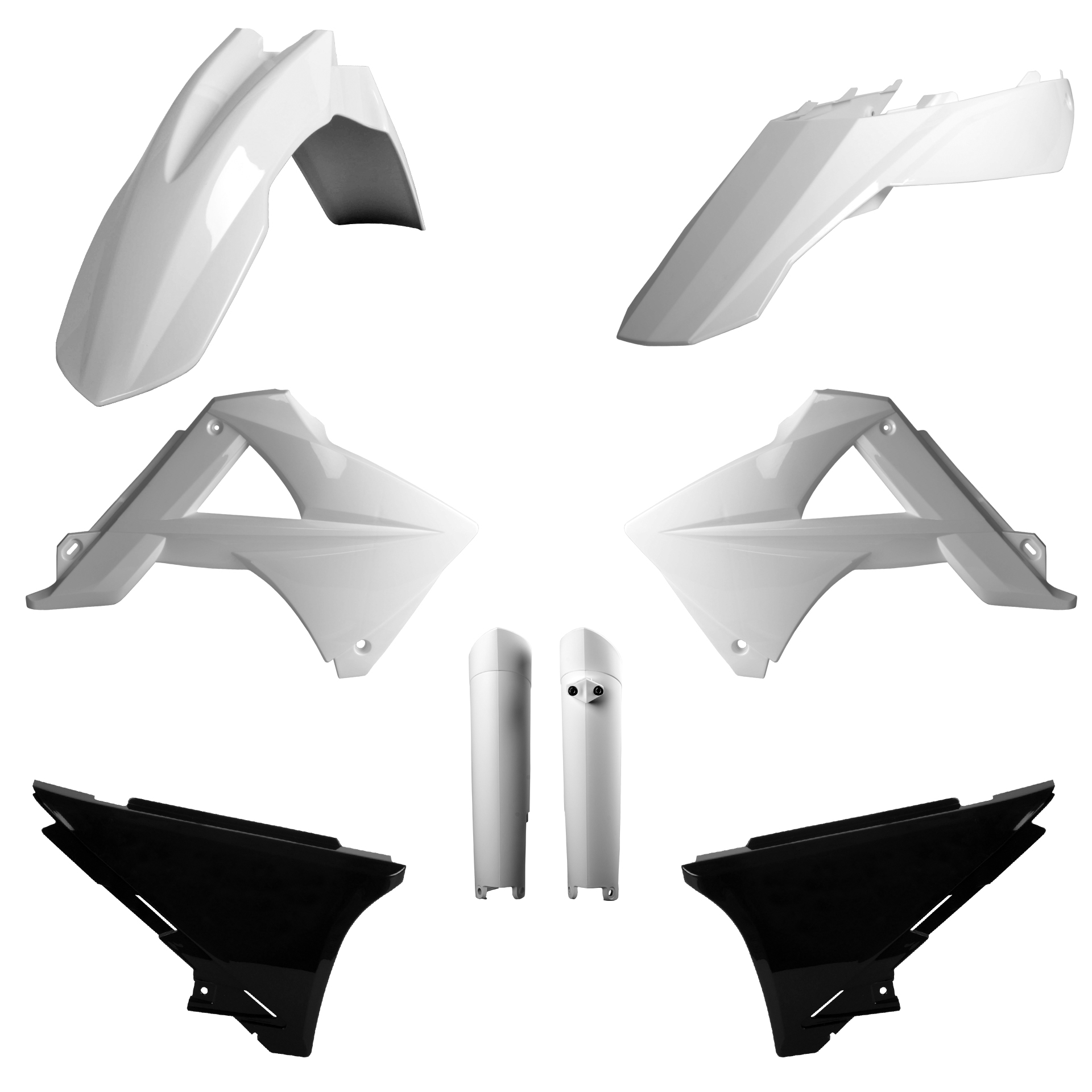 Plastic body kit POLISPORT 91546 white/black/white