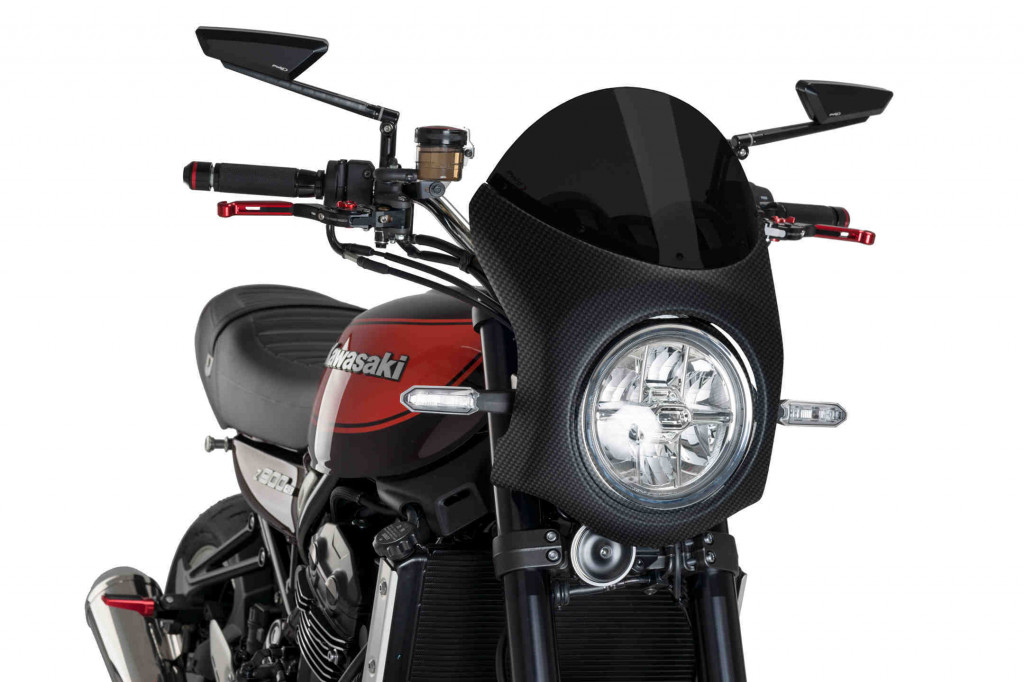 Windshield PUIG SEMI-FAIRING 9596F carbon look dark smoke