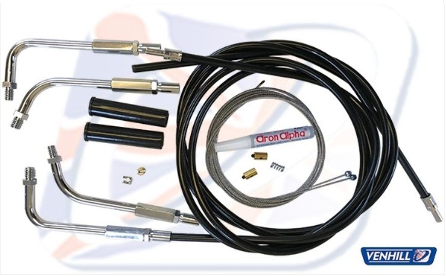 Throttle cable kit Venhill U01-4-403 Crni threaded