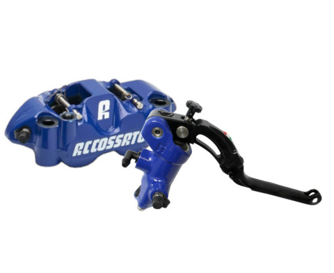 Accossato Kit: Painted Brake Master Cylinder 19X18 (CY042) + Painted Couple of Brake Calipers Distance 108 With ST Brake Pads (PZ004) ACCOSSATO ZY042 Crni