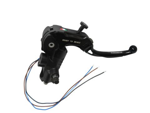 Ready to brake master cylinder ACCOSSATO CY111 14x20 with silver folding lever (nut + lever)