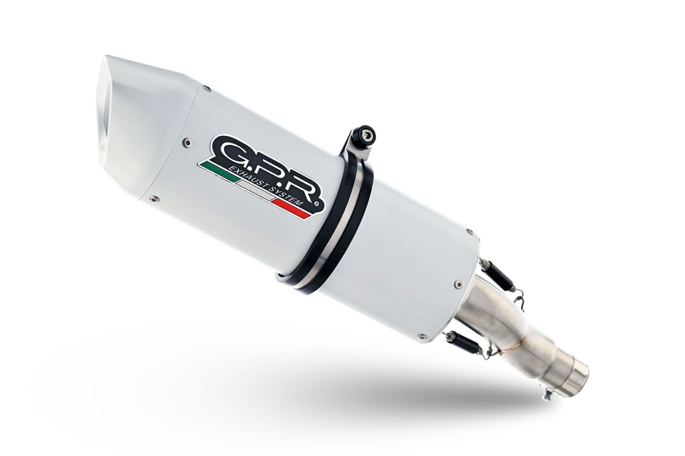 Slip-on exhaust GPR ALBUS EVO4 CF.6.CAT.ALB White glossy