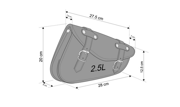 Leather saddlebag CUSTOMACCES DETROIT AP0002N Crni right