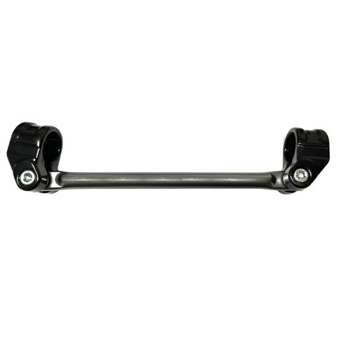 Bar and two-screw clamp kit for handlebar ACCOSSATO B5N variable diameter 28/28,5 mm, lenght 180mm Crni