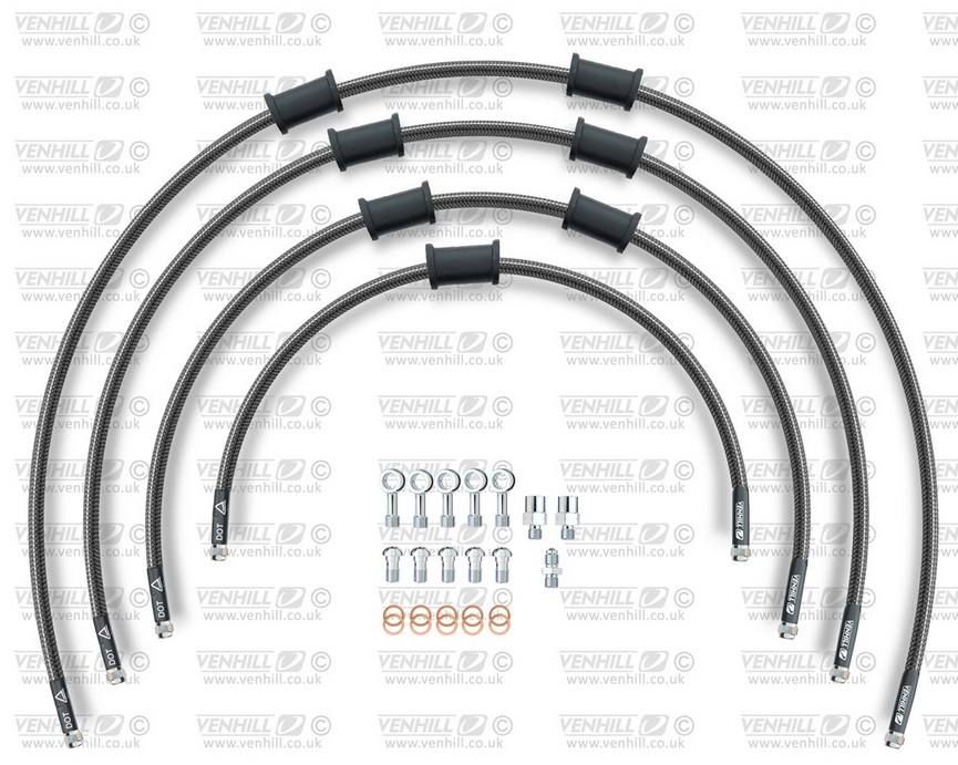 STANDARD Front brake hose kit Venhill POWERHOSEPLUS BMW-11005FS-CB (4 hoses in kit) Carbon hoses, stainless steel fittings