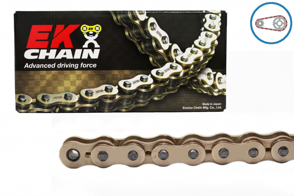 Chain kit EK - Zlat chain 525 MVXZ, X-ring (X, NX, QX, XS), CHK front sprocket JT CHK rubber cushioned, CHK aluminium CHK rear sprocket JT for DUCATI 998 S 2002