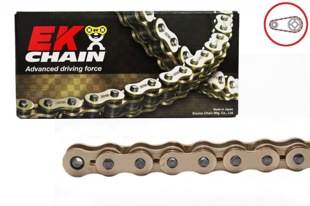 Chain kit EK - Zlat chain 520 RRSM, Non-sealed, CHK front sprocket SUPERSPROX, CHK rear sprocket JT for HUSABERG FC 350 1996