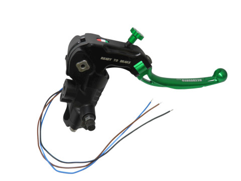 Ready to brake master cylinder ACCOSSATO CY109 PRS 17x17-18-19 with silver folding lever (nut + lever)