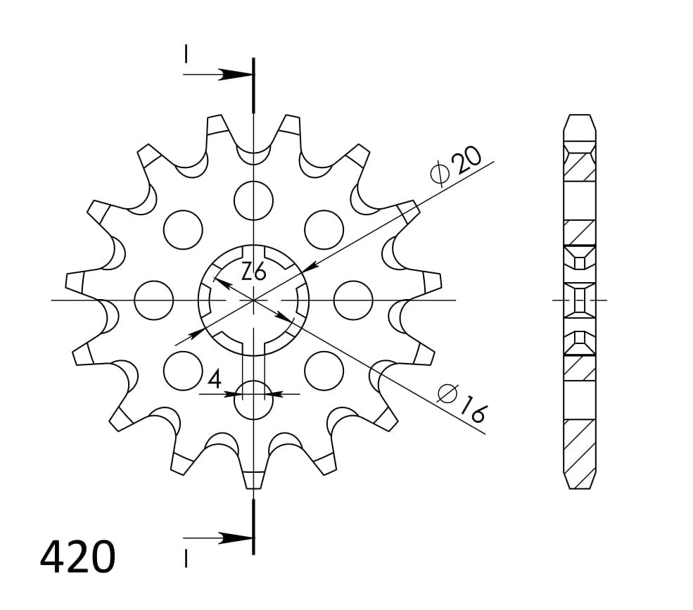 Prednji lančanik SUPERSPROX CST-546:14 14T, 420