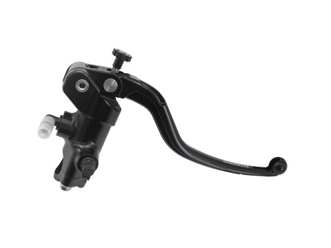 Radial brake master cylinder ACCOSSATO CL023 19x18 with black anodyzed body and fixed green lever (nut+lever)