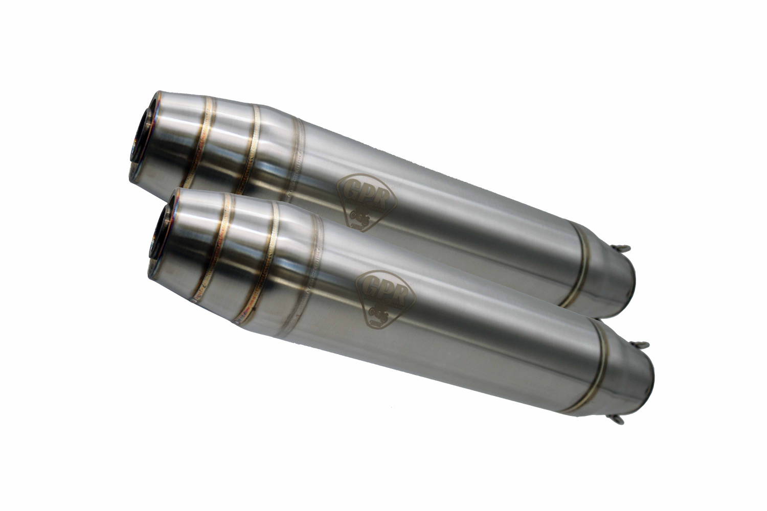 Dual universal silencer kit GPR DEEPTONE CAFE.19.DE Brushed Stainless steel