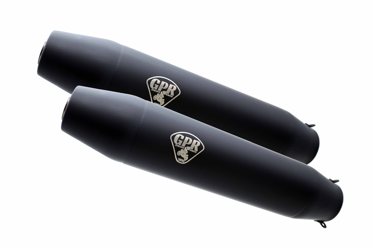Dual universal silencer kit GPR DEEPTONE CAFÉ RACER CAFE.71.DN Matte Black without link pipes