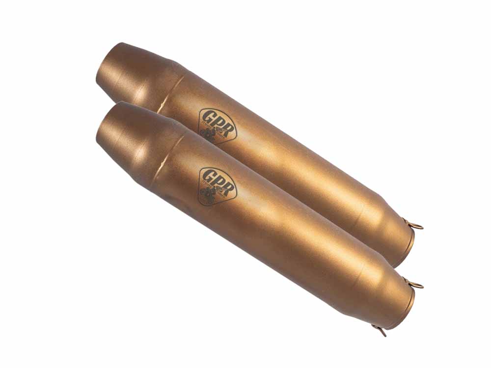 Dual universal silencer kit GPR DEEPTONE CAFÉ RACER CAFE.9.DBR Bronze without link pipes