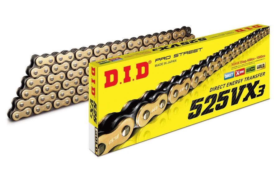 VX series X-Ring chain D.I.D Chain 525VX3 106 L Gold/Black